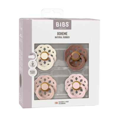 Bibs Boheme 4 Pack Latex Ivory, Blush, Woodchuck & Blossom Size 2