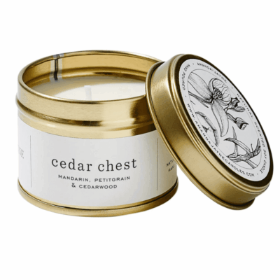 Amanda & Jayne Cedar Chest - Gold Tin