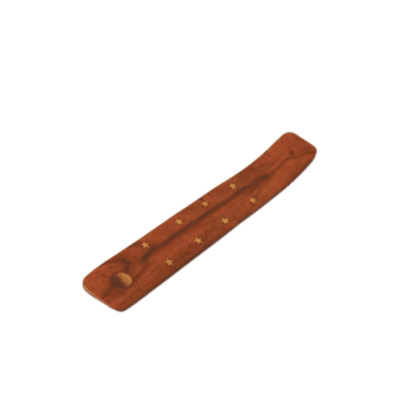 HEM Flat Wooden & Brass Inlay Incense Holder