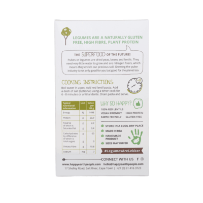 Happy Earth People Red Lentil Pasta 250g