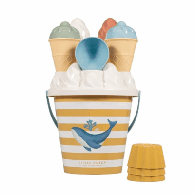 Little Dutch Ice Cream Beach Bucket 14pcs - Ocean Dreams Blue