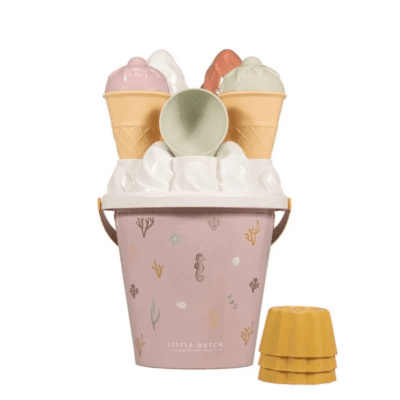 Little Dutch Ice Cream Beach Bucket 14pcs - Ocean Dreams Pink