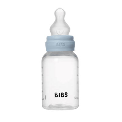 Bibs Baby Plastic Bottle Baby Blue 150ml - Slow Flow | Silicone Nipple