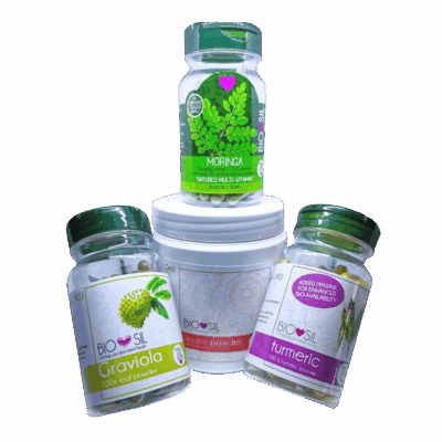 Biosil Cancer Combo  Power Pack Turmeric  Moringa  Graviola Zeolite