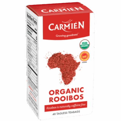 Carmien Rooibos Tea USDA Organic 40 Tagless Teabags
