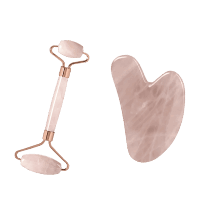 Celluvac Rose Quartz Roller & Gua Sha Combo