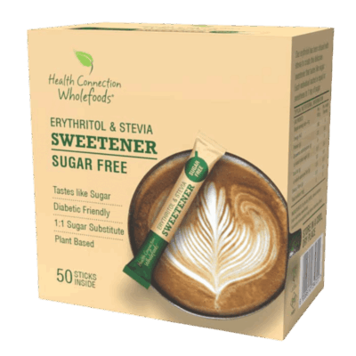 Health Connection Wholefoods Erythritol & Stevia 50 Sticks x 4g