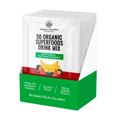 Natures Nutrition 50 Organic Superfoods Mix 6x25g Sachets