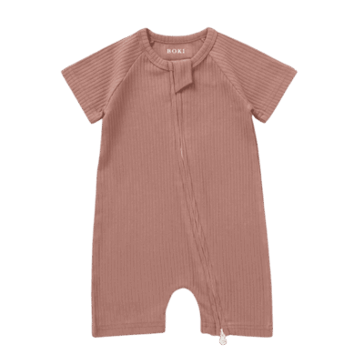 Boki Organic Zipsuit - Clay 6-12 Months