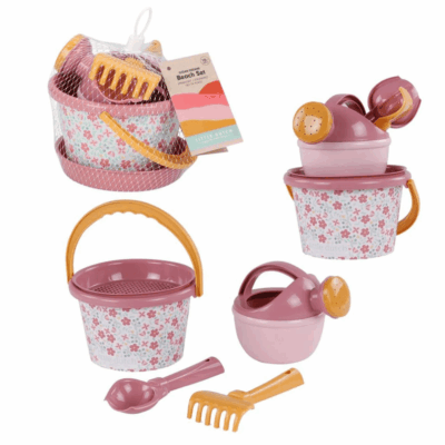 Little Dutch Beach Set 5pcs - Pink Flowers