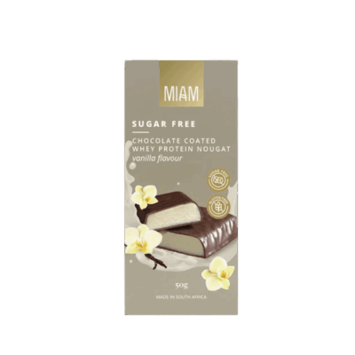 Miam Chocolate Coated Whey Protein Nougat Bites Vanilla 50g