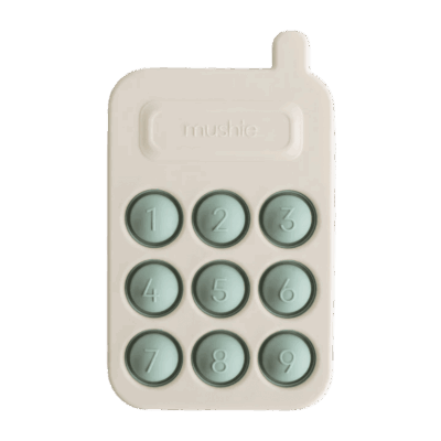 Mushie Phone Press Toy - Cambridge Blue