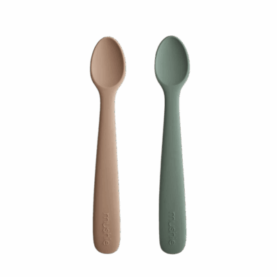 Mushie Silicone Feeding Spoons - Dried Thyme/Natural