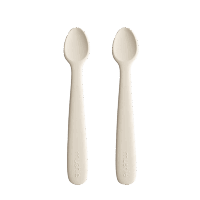 Mushie Silicone Feeding Spoons - Ivory