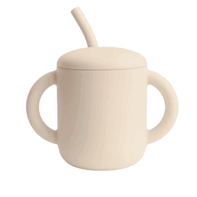 Mushie Silicone Training Cup + Straw - Shifting Sand