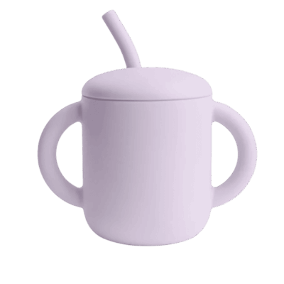 Mushie Silicone Training Cup + Straw - Soft Lilac