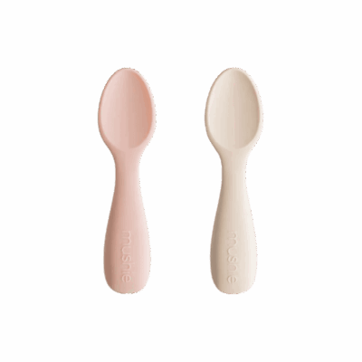 Mushie Toddler Starter Spoons - Blush/Shifting Sand