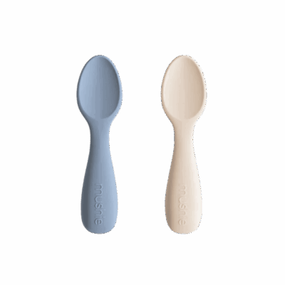 Mushie Toddler Starter Spoons - Tradewind/Shifting Sand
