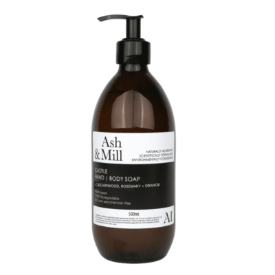 Ash & Mill Castile Hand and Body Soap Cedarwood, Rosemary + Orange 500ml