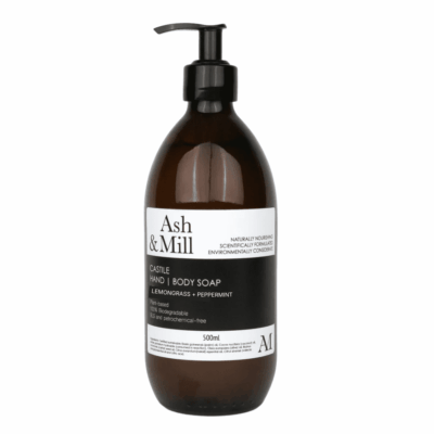 Ash & Mill Castile Hand and Body Soap Lemongrass + Peppermint 500ml