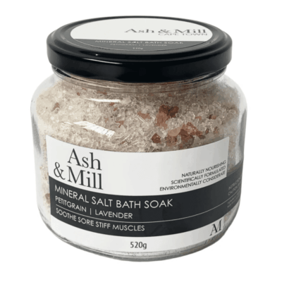 Ash & Mill Mineral Salt Bath Soak - Petitgrain + Lavender 520g