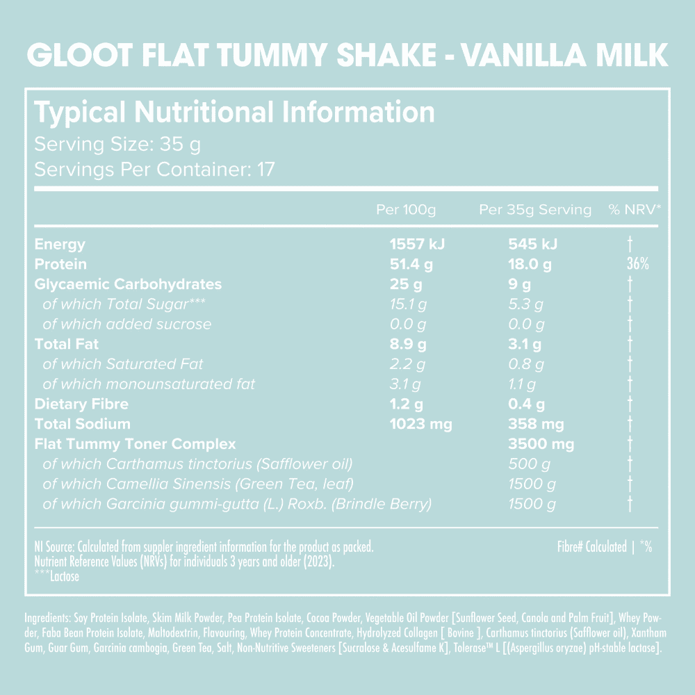 Gloot Flat Tummy Shake - Vanilla Milk 595g - Image 2