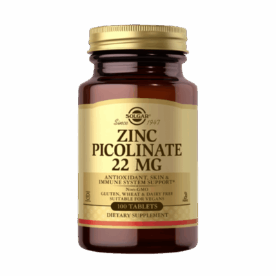 Solgar Zinc Picolinate 22mg 100 Tablets
