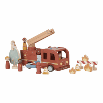Little Dutch Wooden Fire Truck Set 15pc