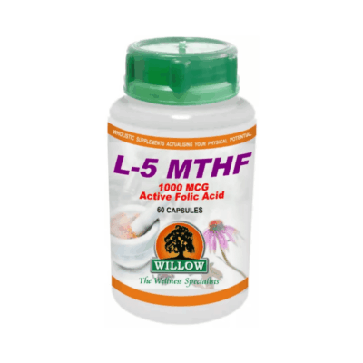 Willow L-5 MTHF 1000 MCG Active Folic Acid 60 Capsules
