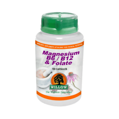 Willow Magnesium B6/B12 and  Folic Acid  100 Capsules