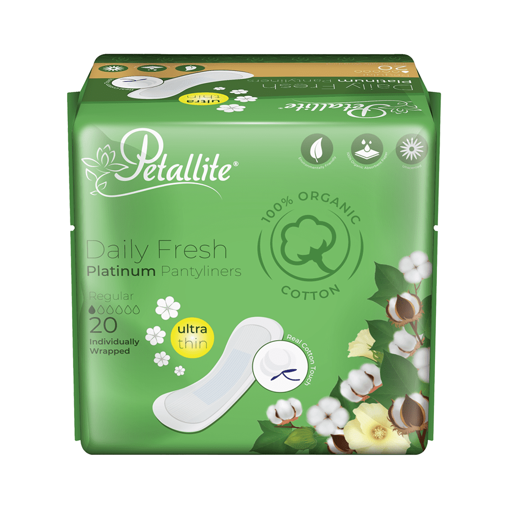 Petallite Platinum Daily Fresh Pantyliners Regular 20