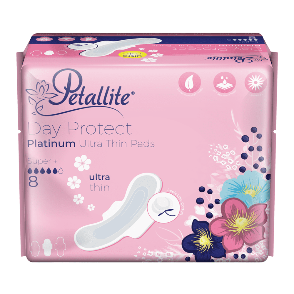 Petallite Platinum Day Protect Ultra Thin Pads Super+ 8