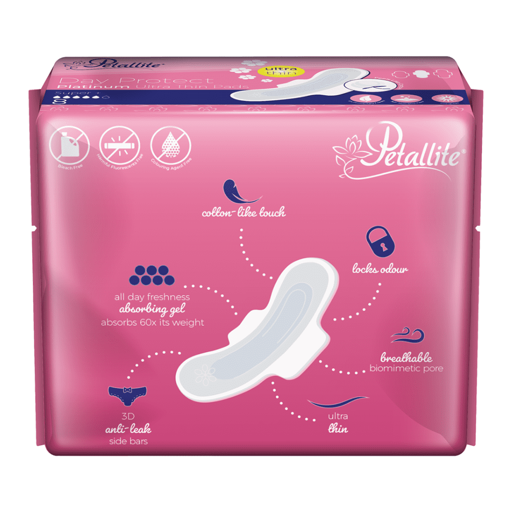 Petallite Platinum Day Protect Ultra Thin Pads Super+ 8 - Image 2