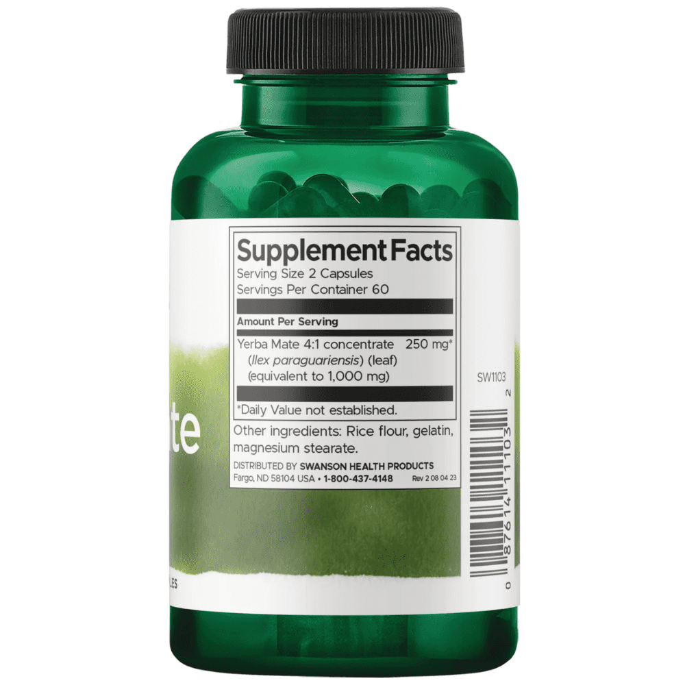 Swanson Yerba Mate - 120 Capsules - Image 2