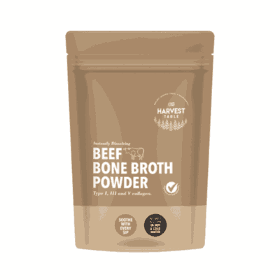 The Harvest Table Beef Bone Broth Powder Instantly Dissolving 350g Pouch