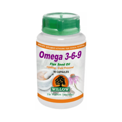 Willow Omega 3-6-9 Flax Seed Oil 1200mg  Cold Pressed 90 Softgels