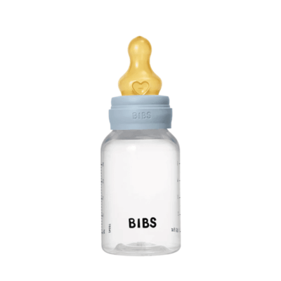 Bibs Baby Plastic Bottle Baby Blue 150ml - Slow Flow | Latex Nipple