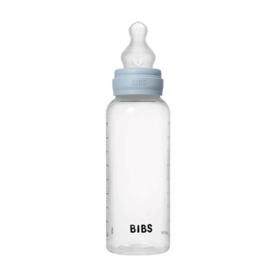 Bibs Baby Plastic Bottle Baby Blue 270ml - Medium Flow | Silicone Nipple