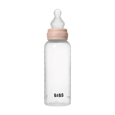 Bibs Baby Plastic Bottle Blush 270ml - Medium Flow | Silicone Nipple