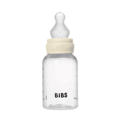 Bibs Baby Plastic Bottle Ivory 150ml - Slow Flow | Silicone Nipple