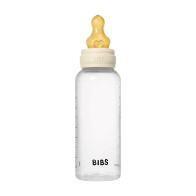 Bibs Baby Plastic Bottle Ivory 270ml - Medium Flow | Latex Nipple