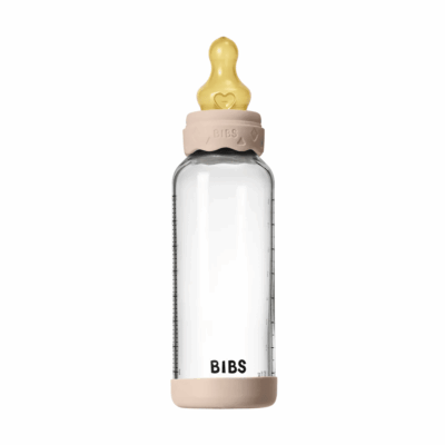 Bibs Glass Boheme Baby Bottle Blush 240ml - Medium Flow | Latex Nipple