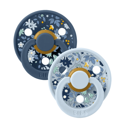 Bibs Liberty Pacifier 2 Pack Chamomile Lawn Latex Size 2 - Baby Blue Mix