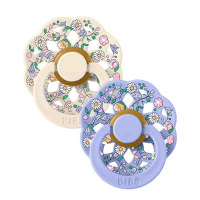 Bibs Liberty Pacifier 2 Pack Chloe Meadow Latex Size 2 - Ivory Mix
