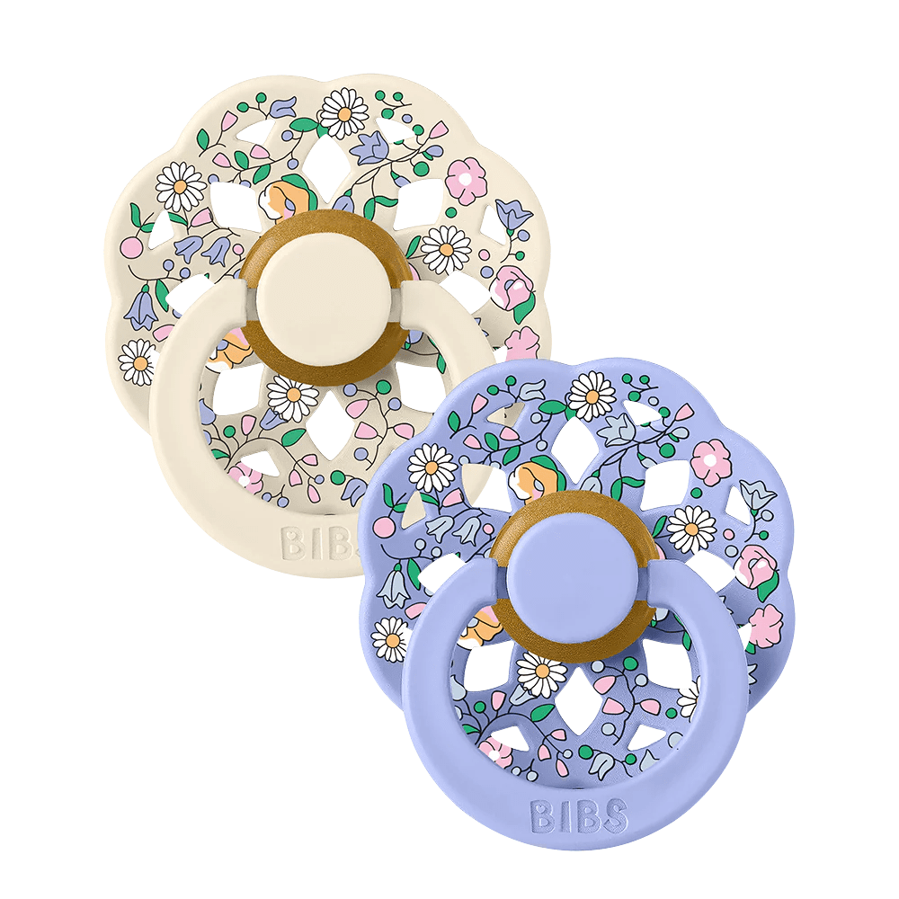 Bibs Liberty Pacifier 2 Pack Chloe Meadow Size 1 - Ivory Mix