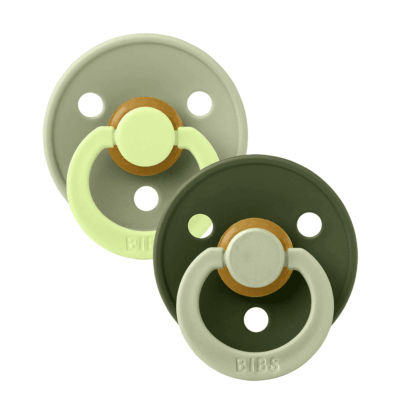 Bibs Studio Pacifier 2 Pack Fusion Latex Size 1 - Sage | Hunter Green