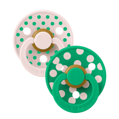 Bibs Studio Pacifier 2 Pack Polka Latex Size 1 - Petal | Cactus