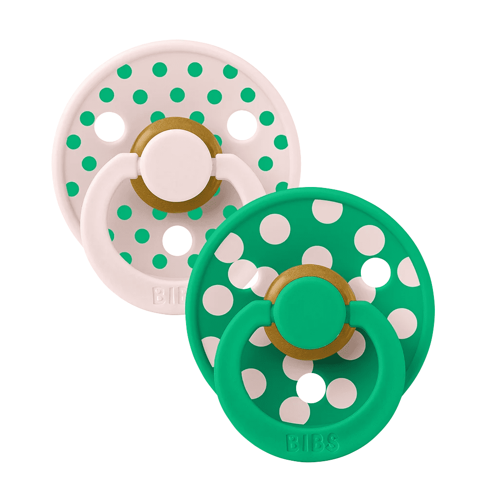 Bibs Studio Pacifier 2 Pack Polka Latex Size 1 - Petal | Cactus