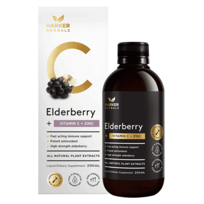 Harker Herbals Elderberry + Vitamin C + Zinc 200ml