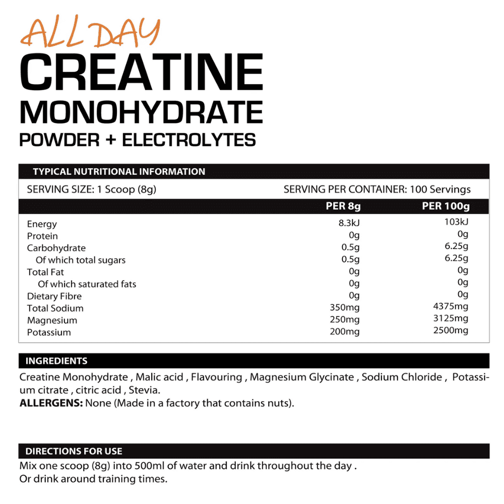 My Wellness All Day Creatine Monohydrate + Electrolytes Tropical Punch 800g - Image 2